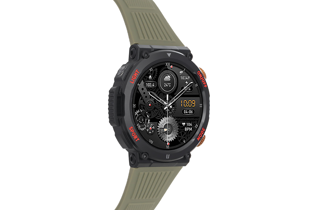 BeFit Hunter2 47.8mm dây silicone Màu Xanh rêu