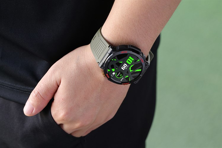 BeFit Hunter2 47.8mm dây silicone Màu Xanh rêu