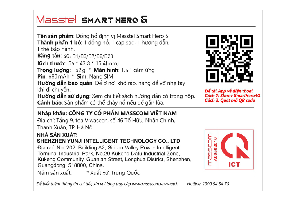 Đồng hồ định vị trẻ em Masstel Smart Hero 6 Màu Xanh Dương