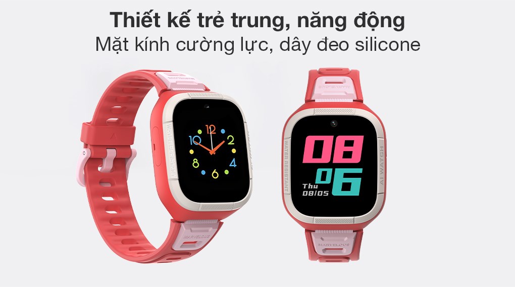 Đồng hồ định vị trẻ em Kidcare S6 4G Hồng Tinker