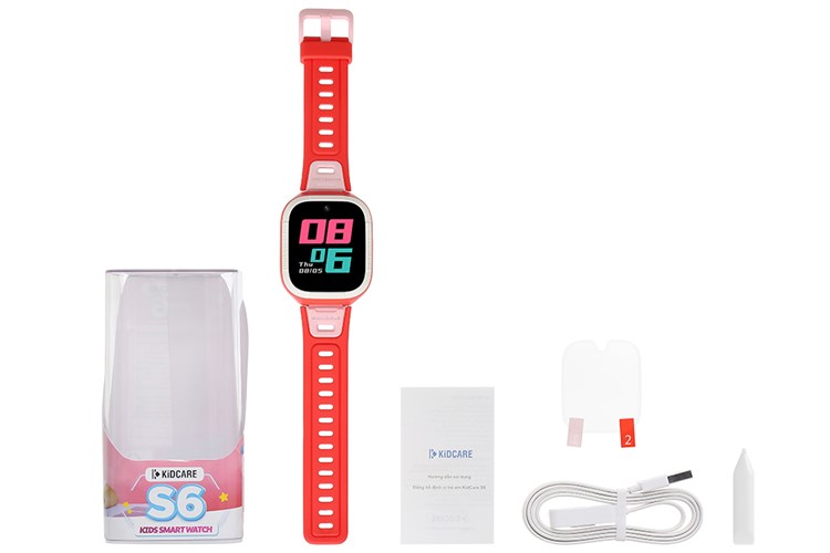 Đồng hồ định vị trẻ em Kidcare S6 4G Hồng Tinker Màu Hồng