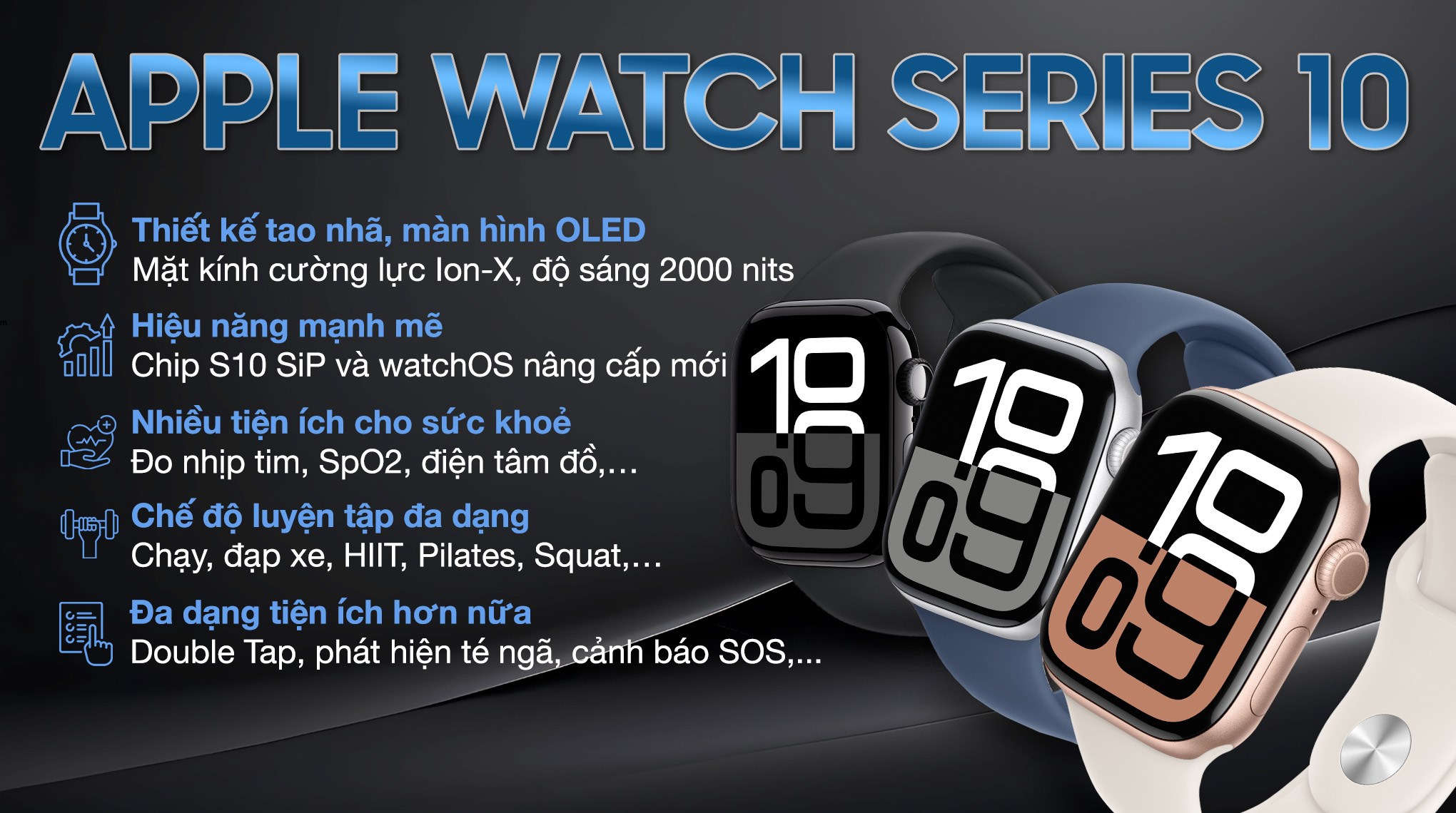 Apple Watch Series 10 42mm viền nhôm dây thể thao