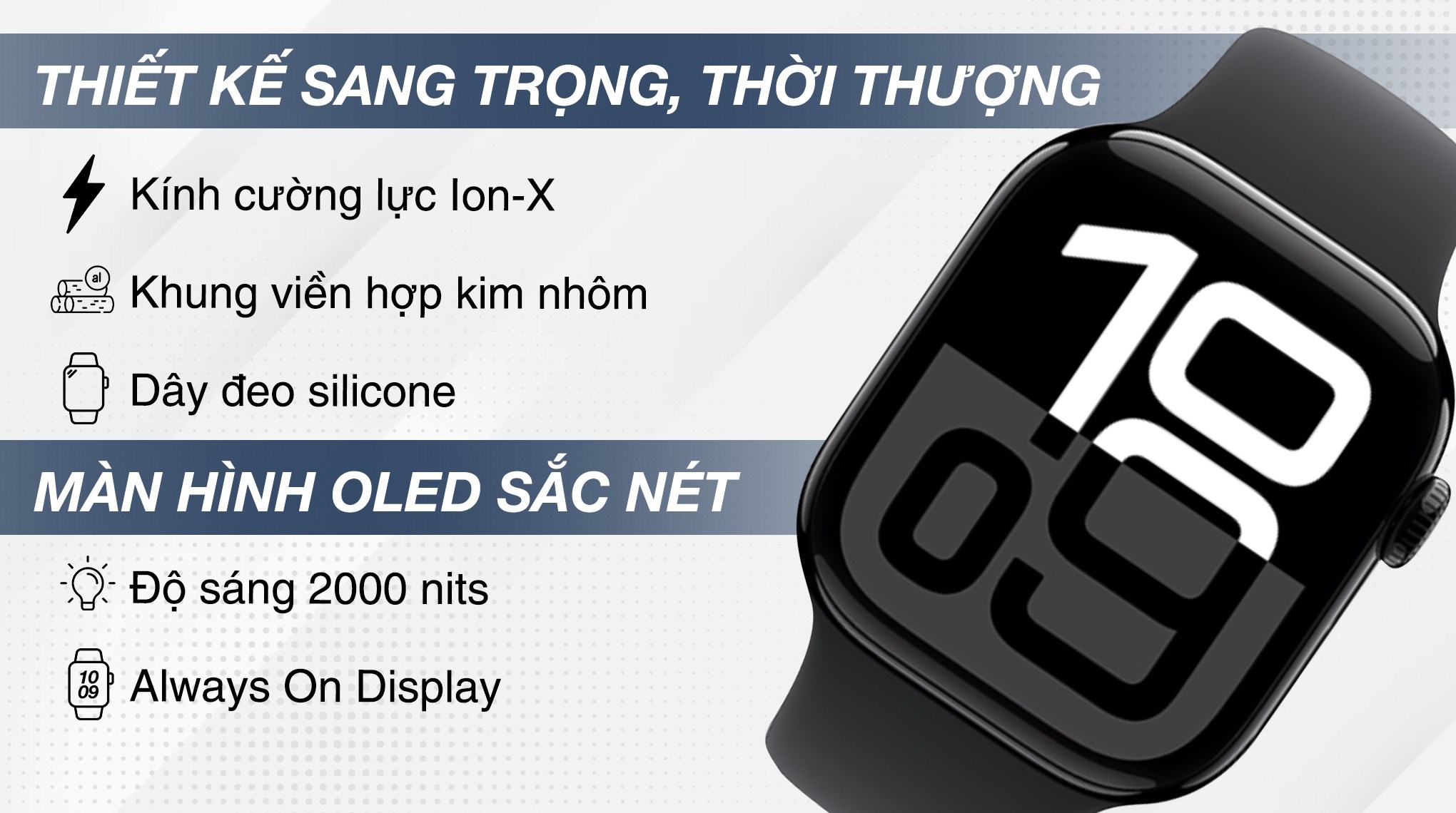 Apple Watch Series 10 GPS + Cellular 42mm viền nhôm dây thể thao