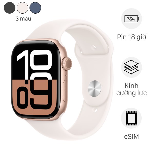 Apple Watch Series 10 GPS + Cellular 42mm viền nhôm dây thể thao