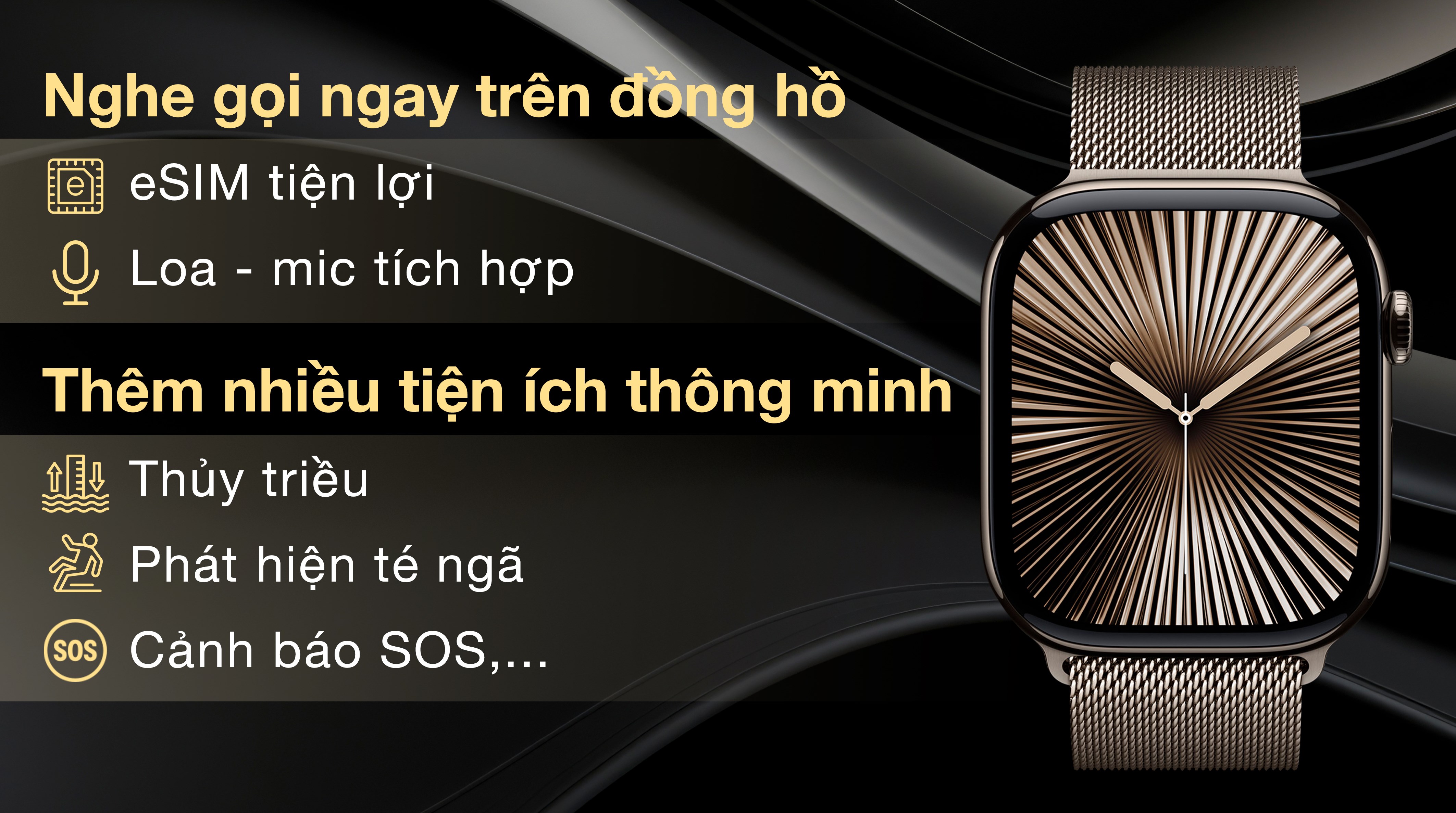 Apple Watch Series 10 GPS + Cellular 46mm viền Titanium dây Milan