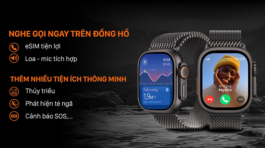Apple Watch Ultra 2 GPS + Cellular 49mm viền Titanium đen dây Milan