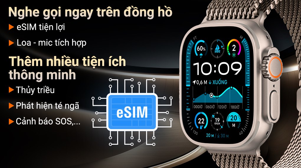 Apple Watch Ultra 2 GPS + Cellular 49mm viền Titanium dây Milan