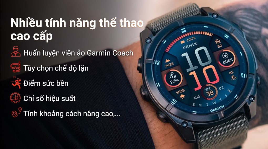 Garmin Fenix 8 47mm viền thép dây silicone