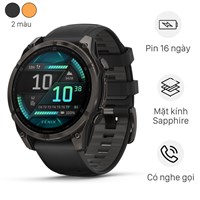 Garmin Fenix 8 Sapphire 47mm viền Titanium dây silicone