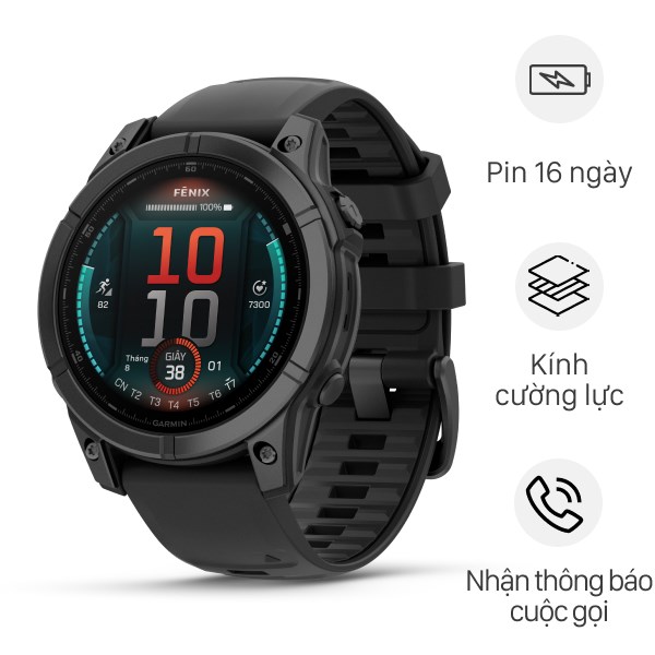 Đồng Hồ Thông Minh Garmin Fenix E 47Mm Viền Thép