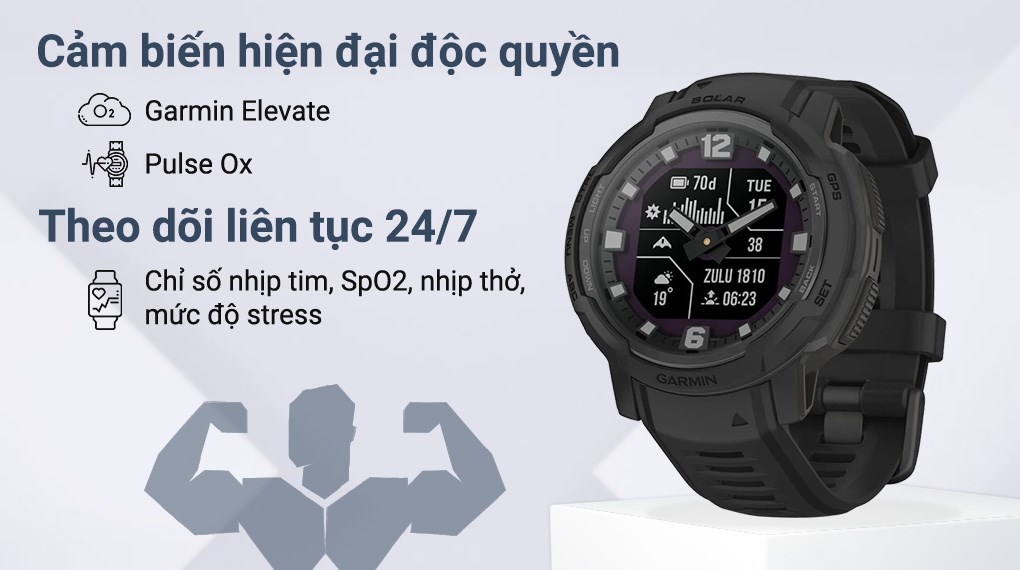 Garmin Instinct Crossover Solar 45mm dây silicone