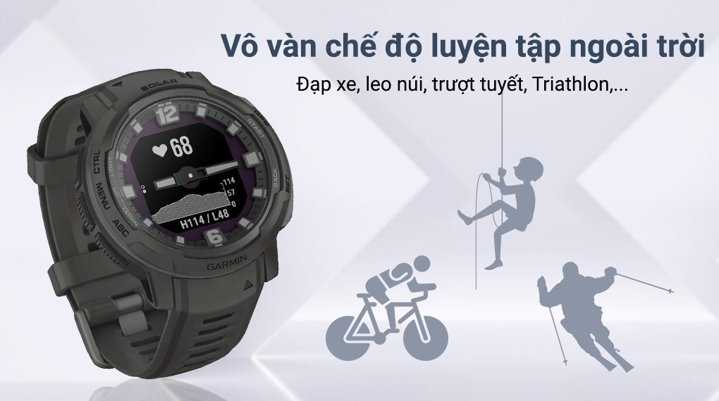 Garmin Instinct Crossover Solar 45mm dây silicone