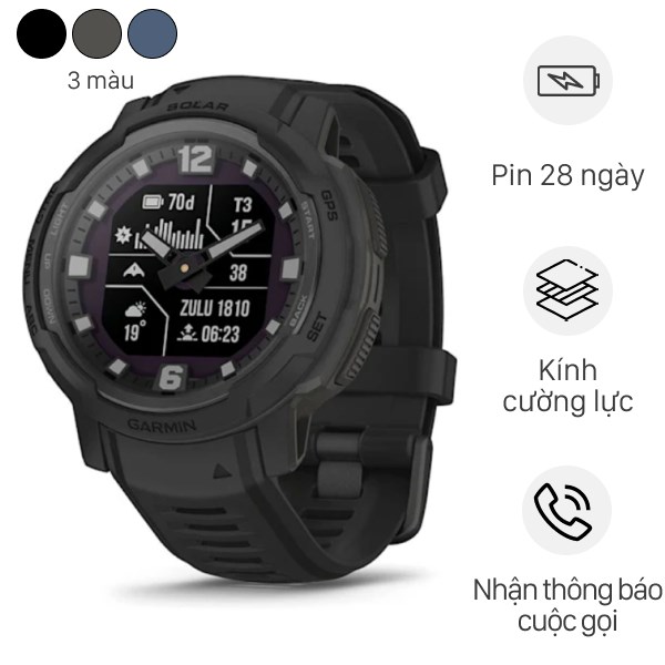 Garmin Instinct Crossover Solar 45mm dây silicone