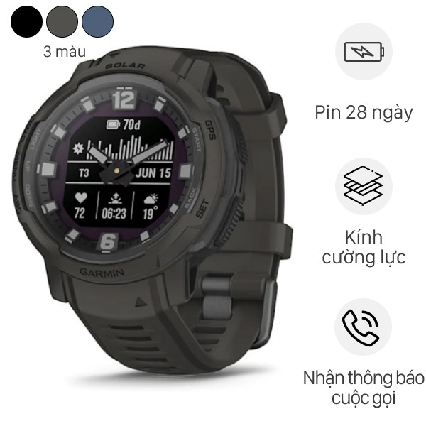 Garmin Instinct Crossover Solar 45mm dây silicone