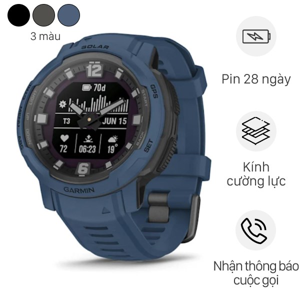 Đồng Hồ Thông Minh Garmin Instinct Crossover Solar 45Mm