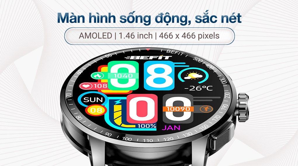 BeFit Sporty 3 46.4mm dây silicone