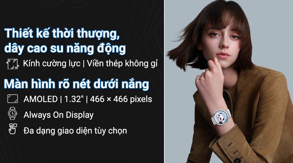 Huawei Watch GT 5 41mm viền thép dây cao su
