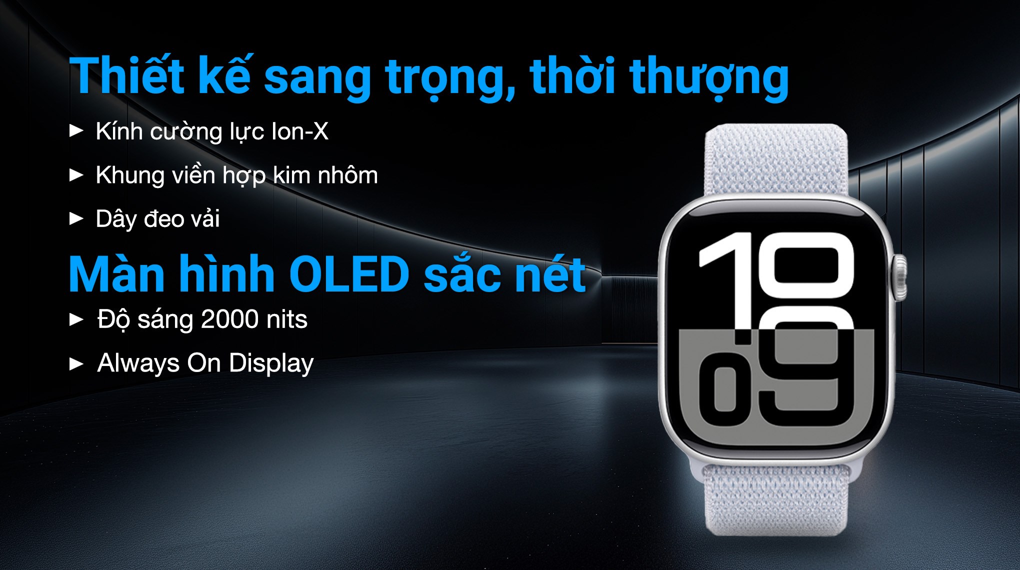 Apple Watch Series 10 GPS 42mm viền nhôm dây vải