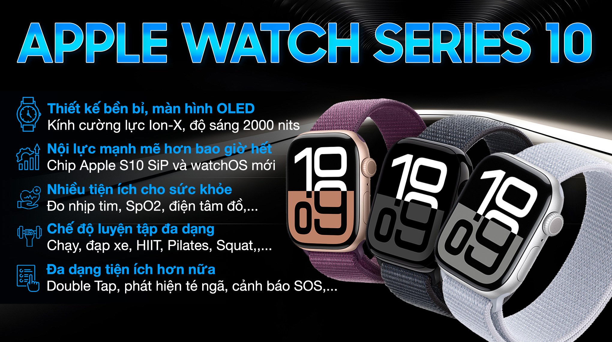 Apple Watch Series 10 GPS + Cellular 46mm viền nhôm dây vải