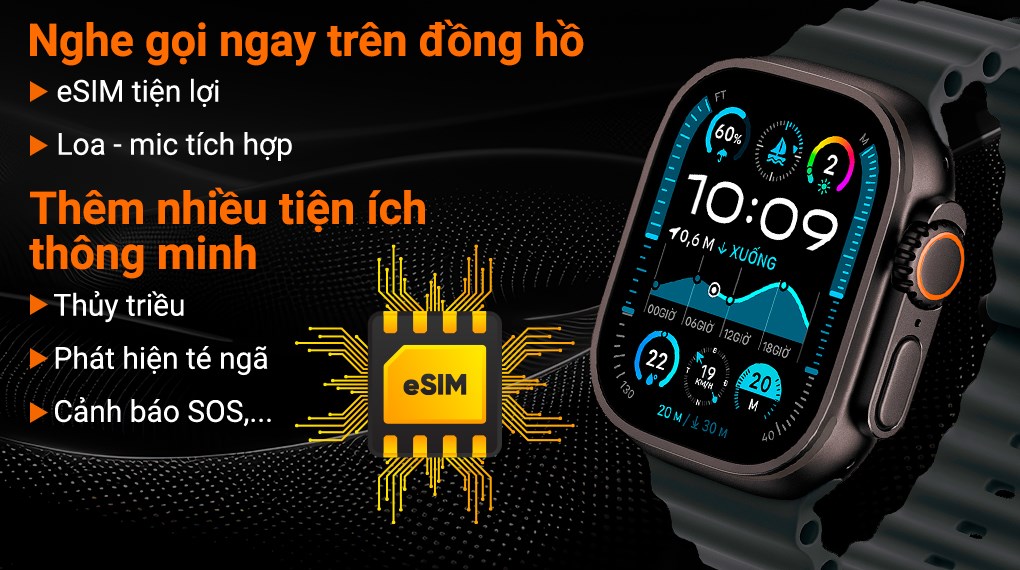 Apple Watch Ultra 2 GPS + Cellular 49mm viền Titanium đen dây Ocean