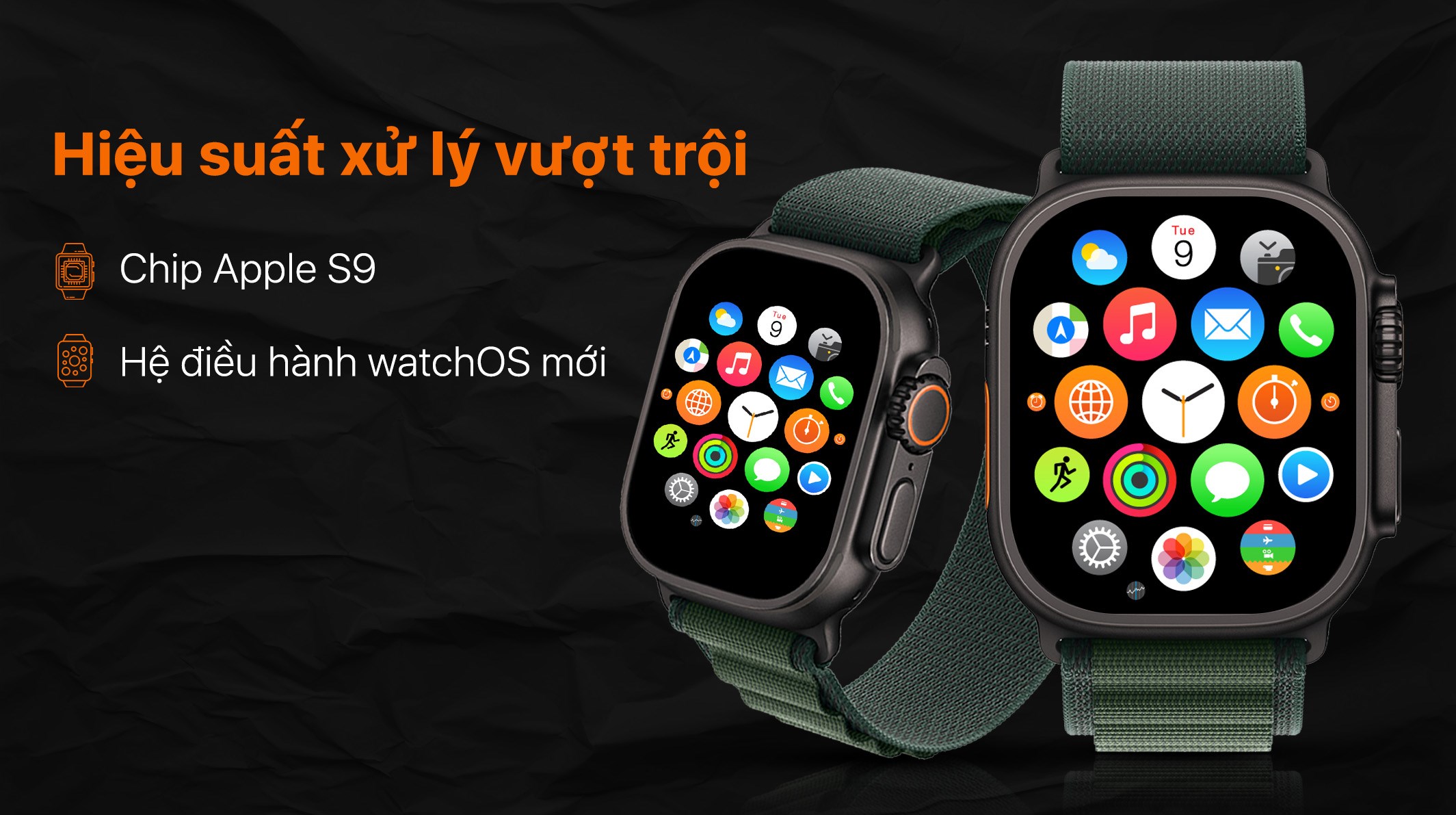 Apple Watch Ultra 2 GPS + Cellular 49mm viền Titanium đen dây Alpine