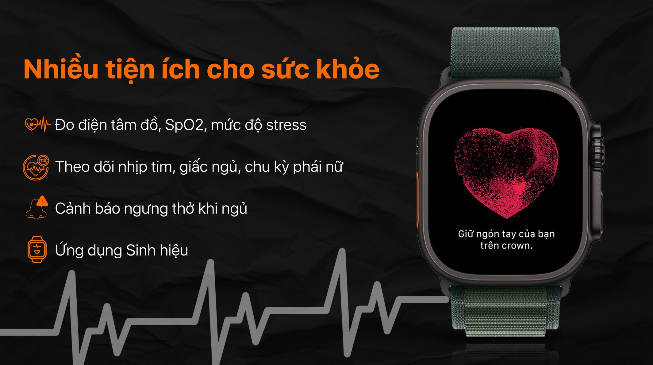 Apple Watch Ultra 2 GPS + Cellular 49mm viền Titanium đen dây Alpine