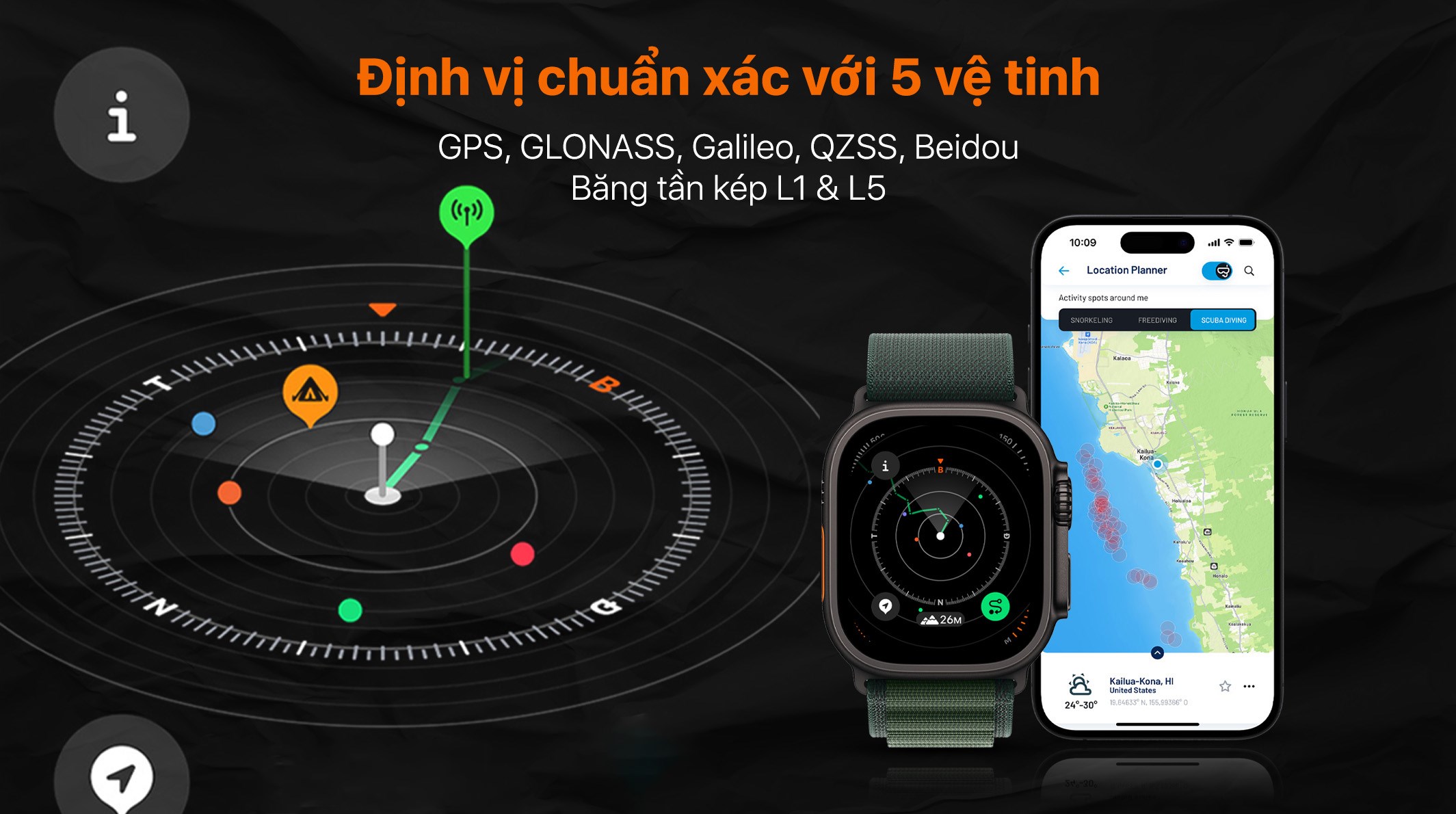 Apple Watch Ultra 2 GPS + Cellular 49mm viền Titanium đen dây Alpine