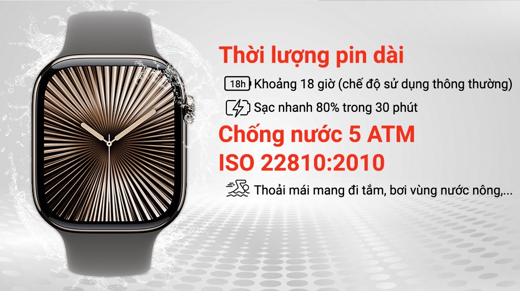 Apple Watch Series 10 GPS + Cellular 46mm viền Titanium dây thể thao