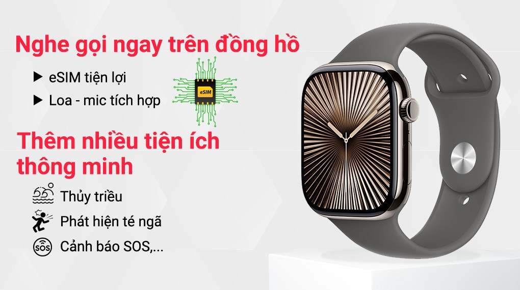 Apple Watch Series 10 GPS + Cellular 46mm viền Titanium dây thể thao