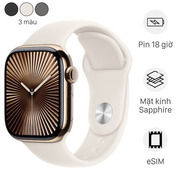 Apple Watch Series 10 GPS + Cellular 46mm viền Titanium dây thể thao