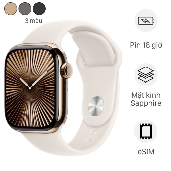 Apple Watch Series 10 GPS + Cellular 42mm viền Titanium dây thể thao