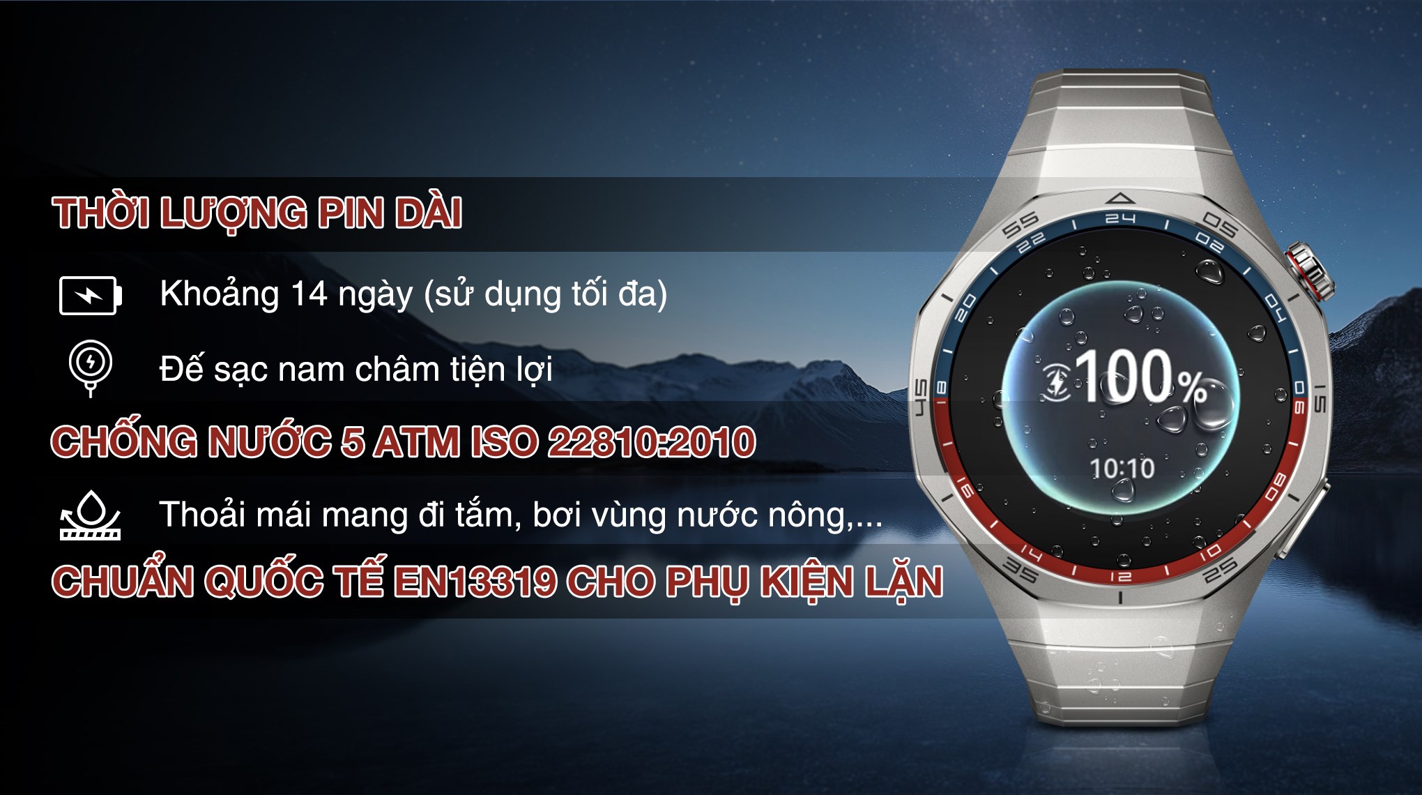 Huawei Watch GT 5 Pro 46mm viền Titanium dây Titanium