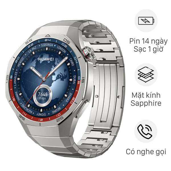 Huawei Watch GT 5 Pro 46mm viền Titanium dây Titanium