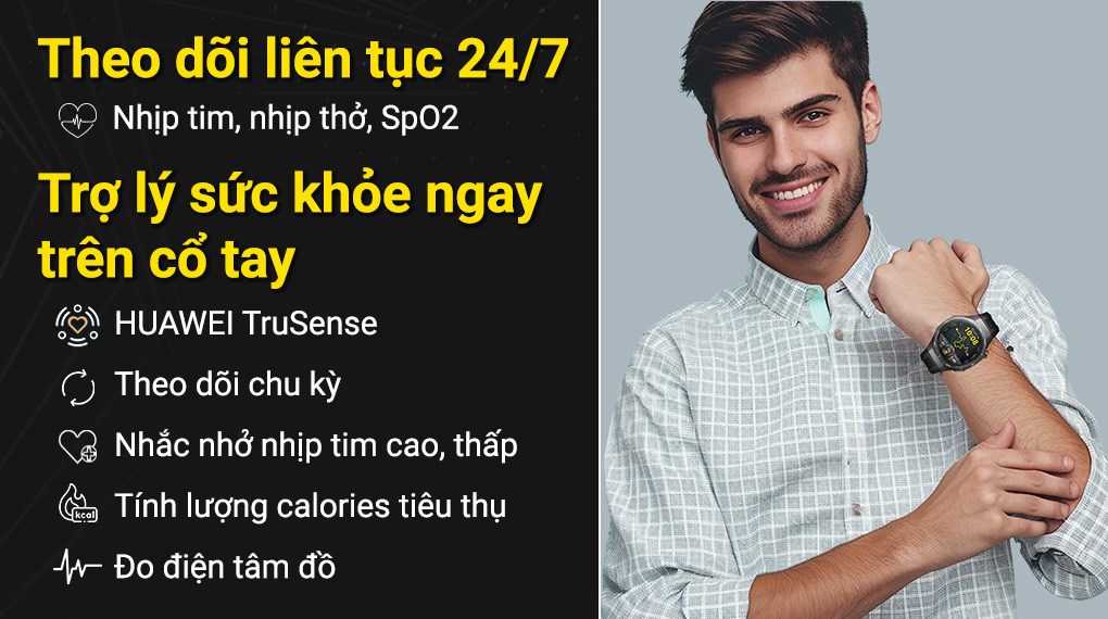 Huawei Watch GT 5 Pro 46mm viền Titanium dây cao su