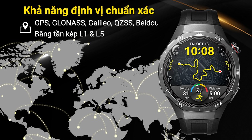 Huawei Watch GT 5 Pro 46mm viền Titanium dây cao su