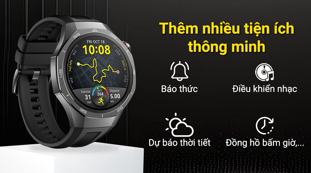 Huawei Watch GT 5 Pro 46mm viền Titanium dây cao su