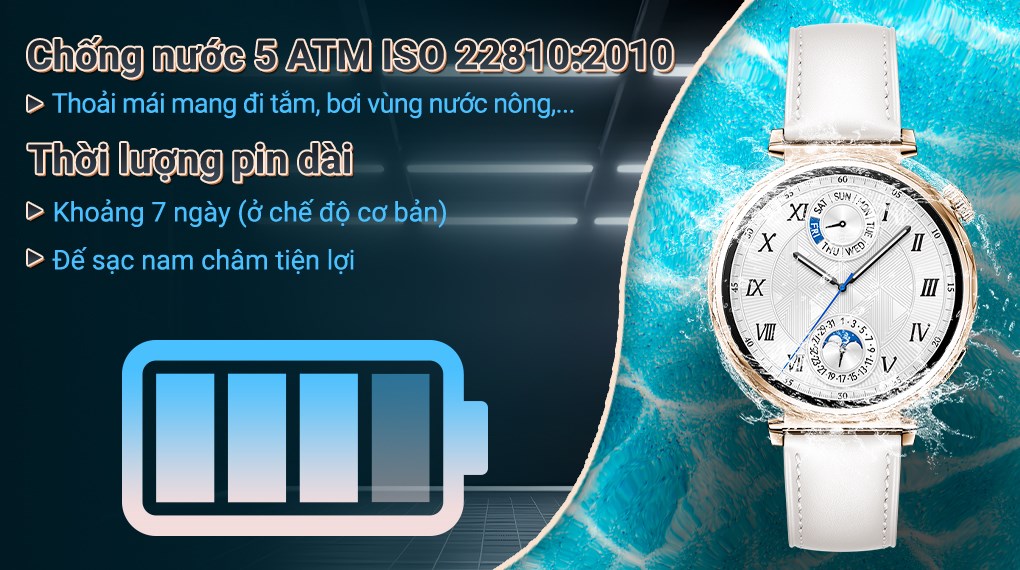 Huawei Watch GT 5 41mm viền thép dây da