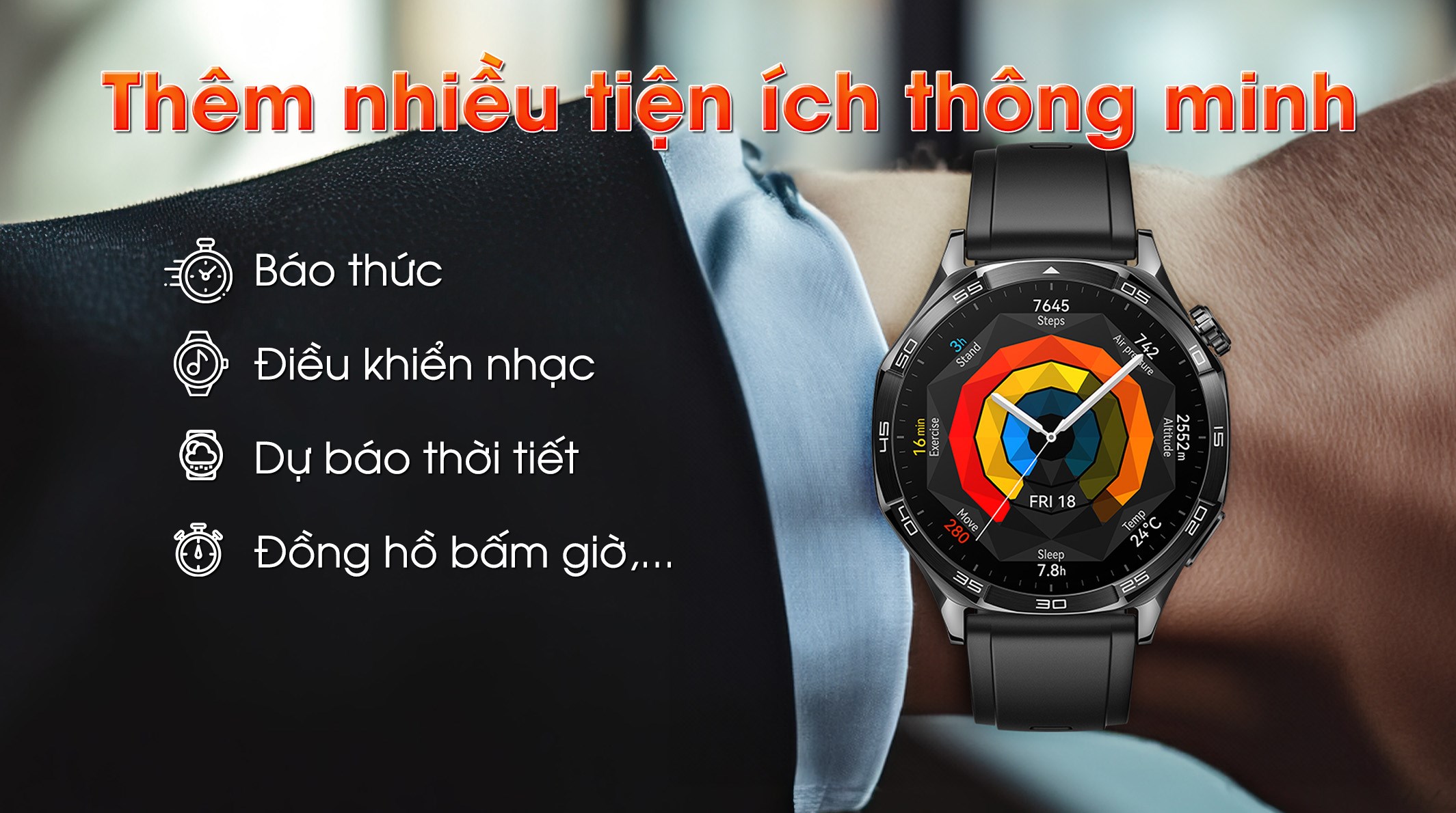 Huawei Watch GT 5 46mm viền thép dây cao su