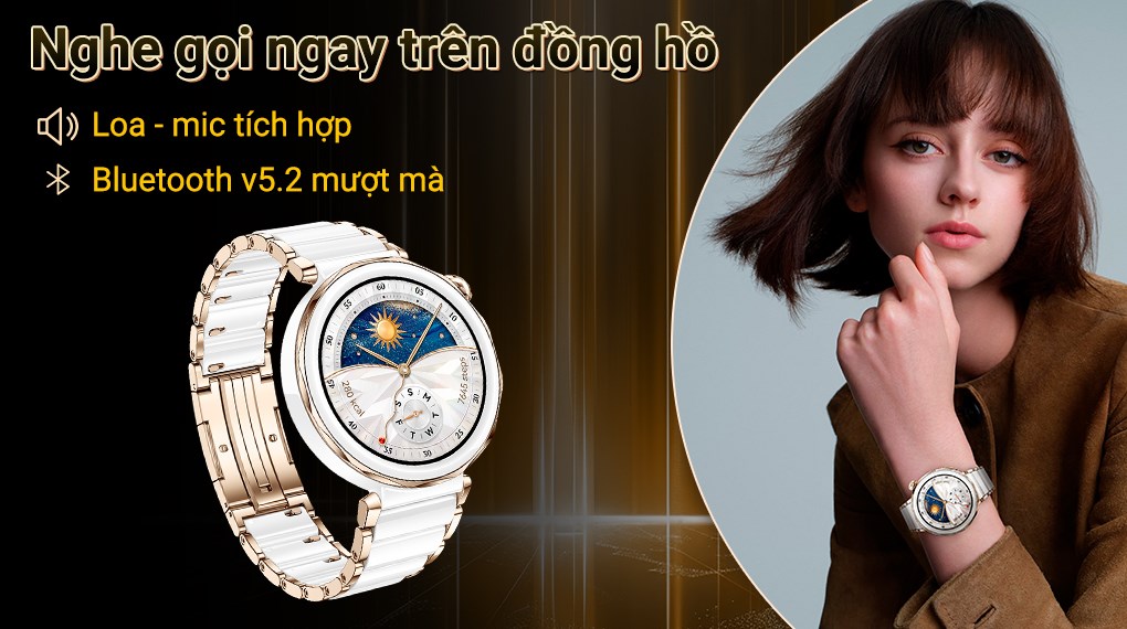 Huawei Watch GT 5 Pro 42mm viền gốm dây gốm