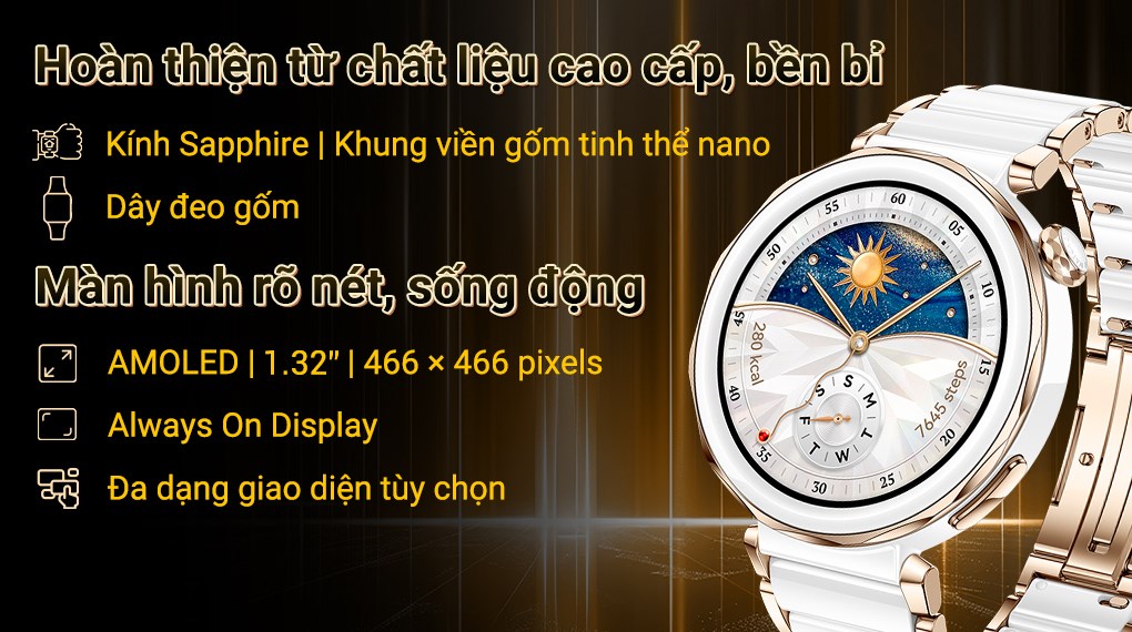 Huawei Watch GT 5 Pro 42mm viền gốm dây gốm