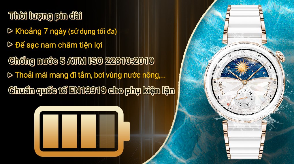 Huawei Watch GT 5 Pro 42mm viền gốm dây gốm