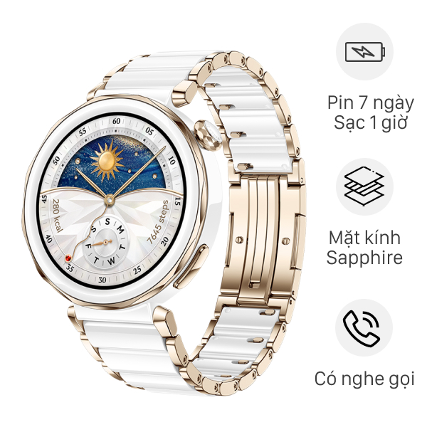 Huawei Watch GT 5 Pro 42mm viền gốm dây gốm