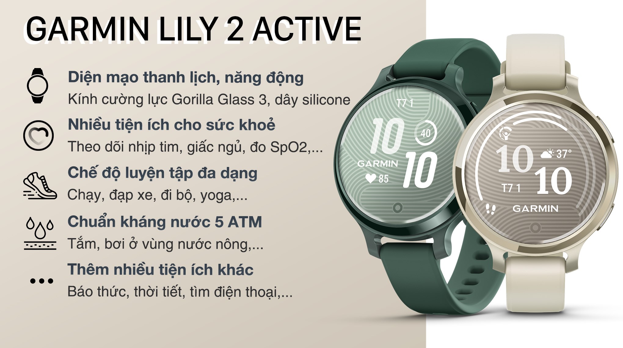 Đồng hồ thông minh Garmin Lily 2 Active 38mm