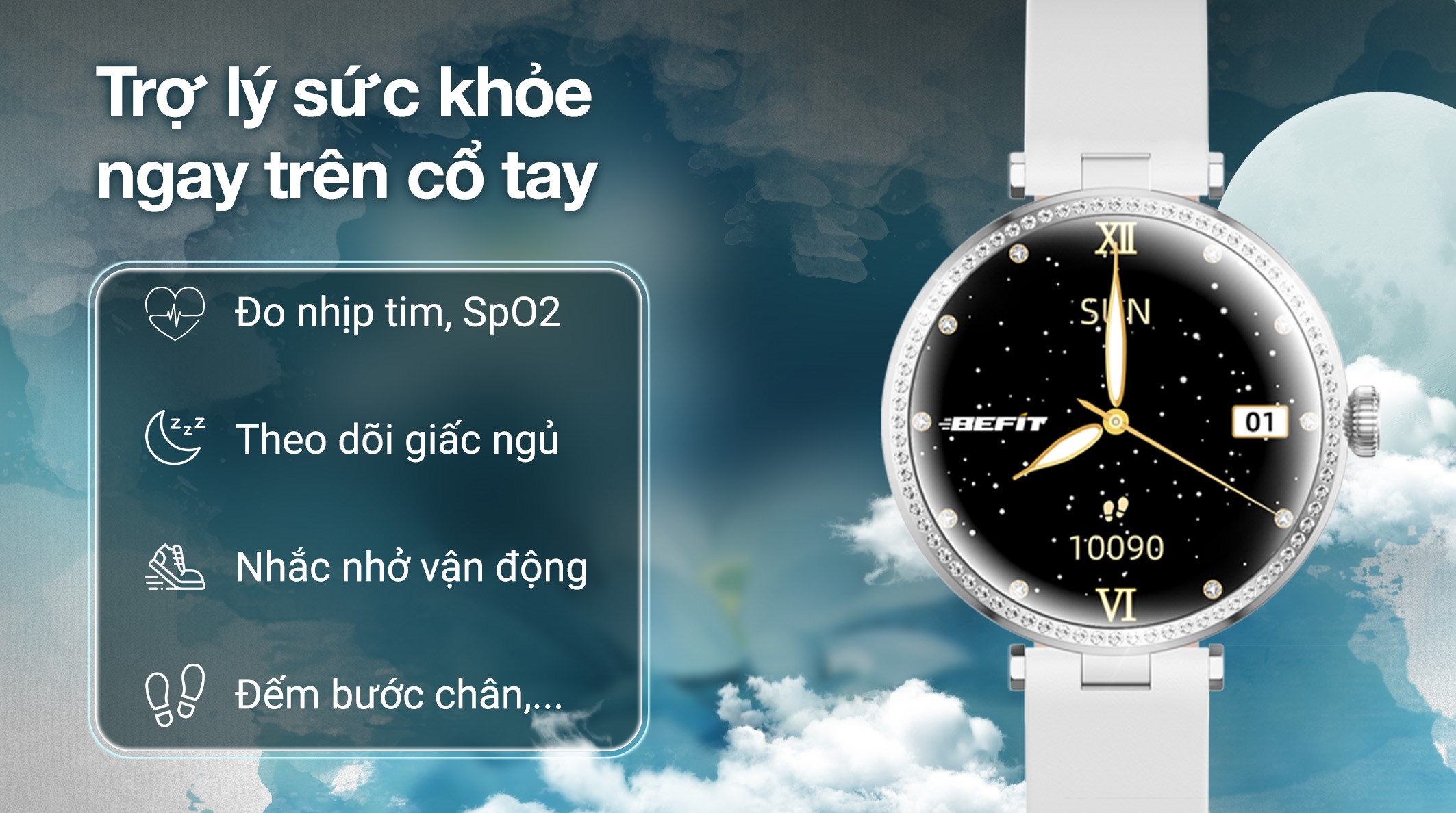 BeFit Luna 33mm dây da