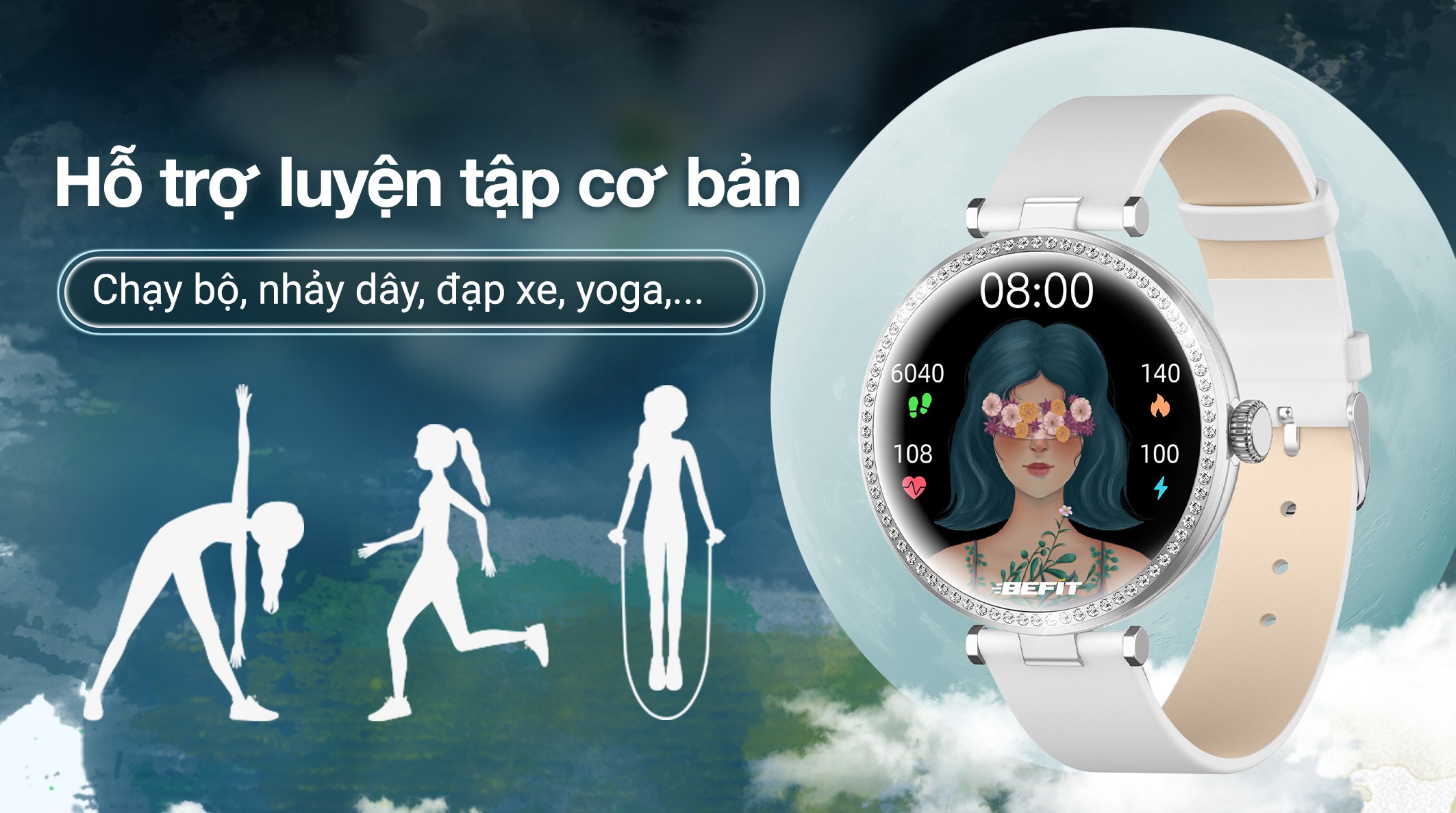 BeFit Luna 33mm dây da