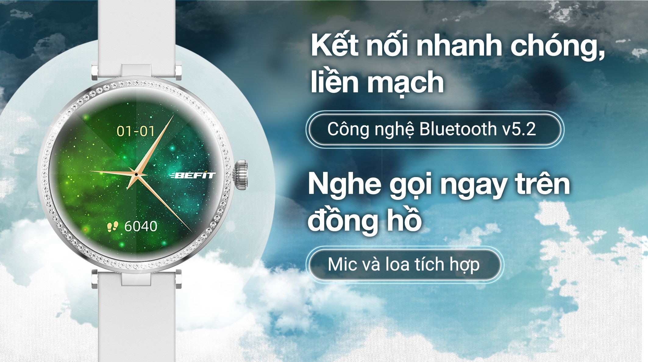 BeFit Luna 33mm dây da