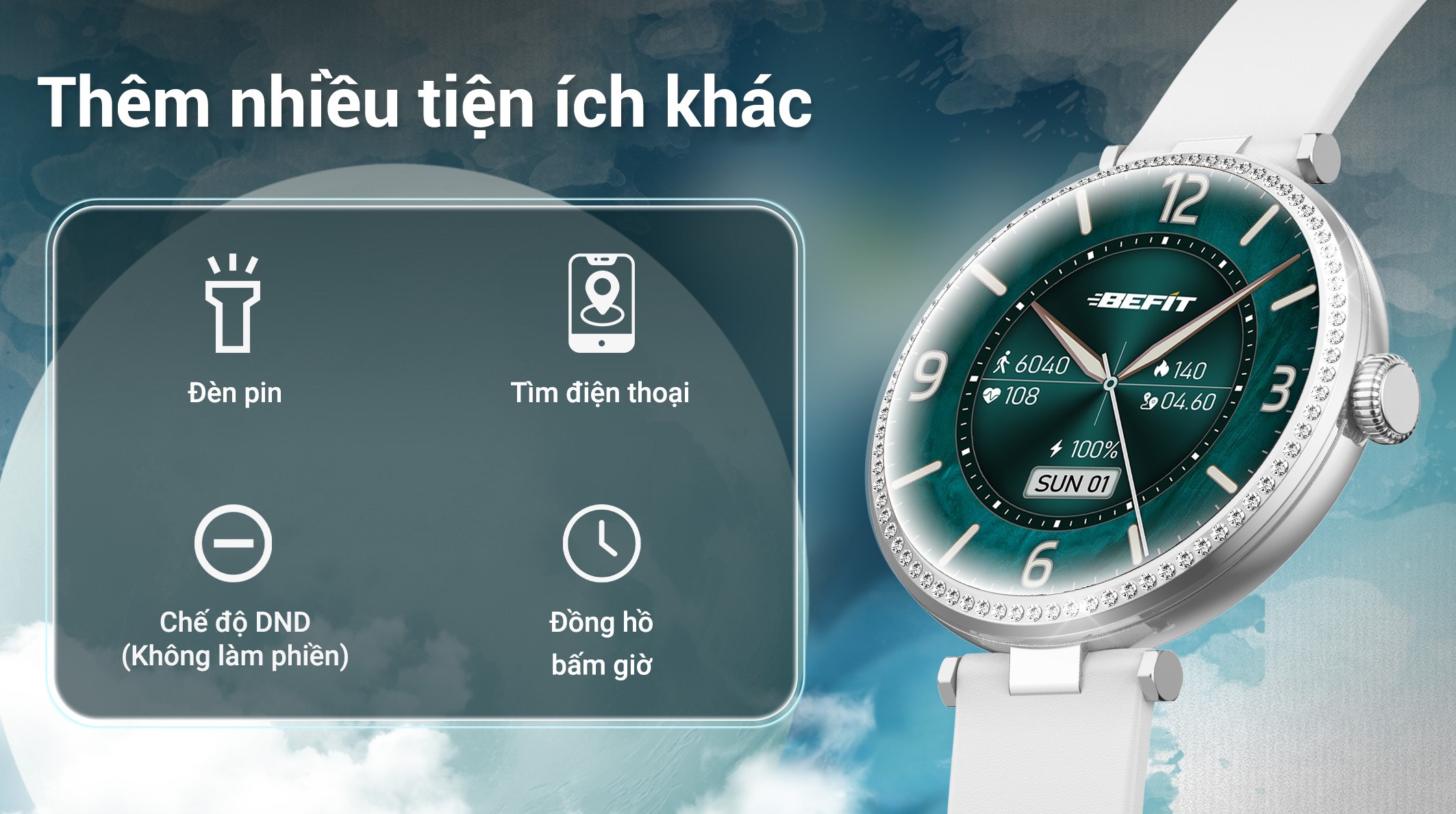 BeFit Luna 33mm dây da