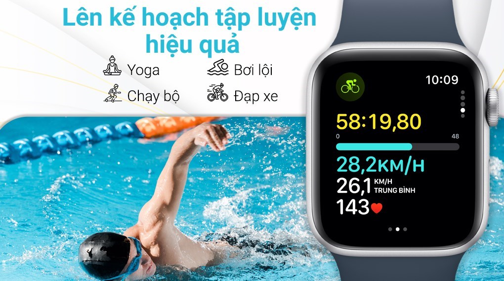 Apple Watch SE 2 GPS + Cellular 44mm viền nhôm dây thể thao