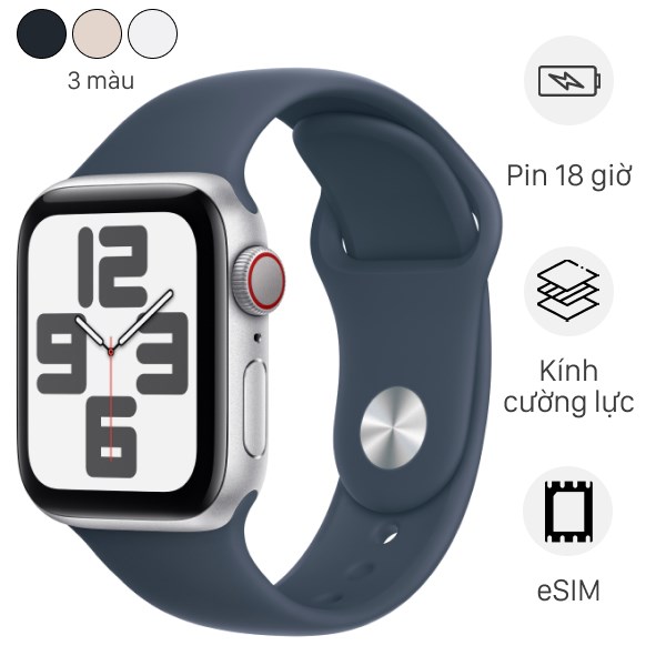 Đồng hồ thông minh Apple Watch SE 2 2023 GPS + Cellular 44mm viền nhôm dây thể thao