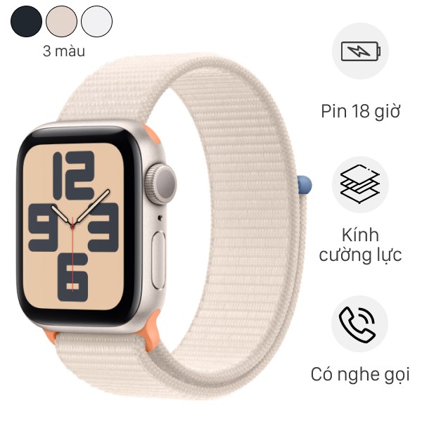 Apple Watch SE 2 2023 GPS 44mm viền nhôm dây vải